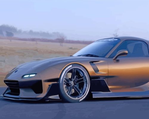 Aesthetic Mazda RX 7 Paint By Numbers