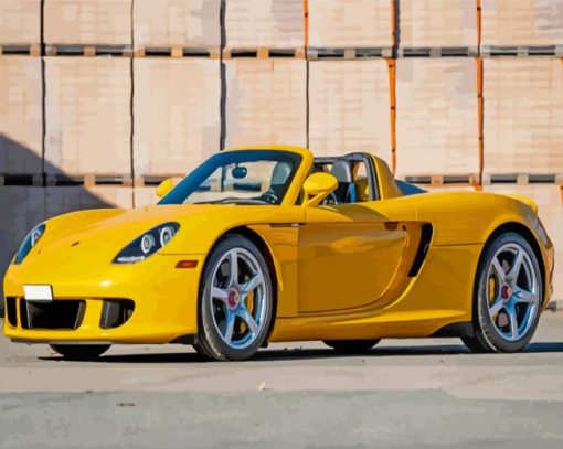 Aesthetic Yellow Porsche Paint By Numbers