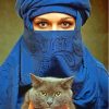 Aesthetic Arab Lady And Cat Paint By Numbers