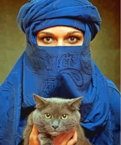 Aesthetic Arab Lady And Cat Paint By Numbers