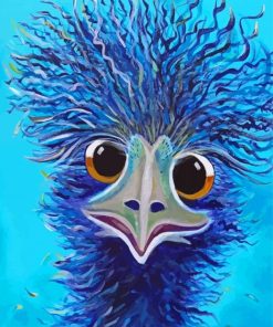 Aesthetic Blue Emu Bird Paint By Numbers