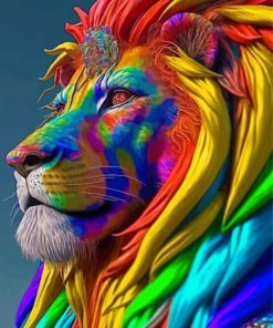 Aesthetic Colorful Lion Paint By Numbers