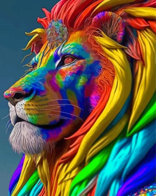 Aesthetic Colorful Lion Paint By Numbers