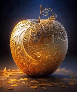 Aesthetic Golden Apple Paint By Numbers