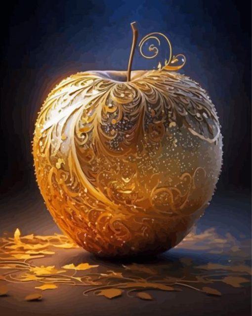 Aesthetic Golden Apple Paint By Numbers