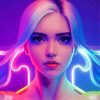 Aesthetic Neon Lady Paint By Numbers