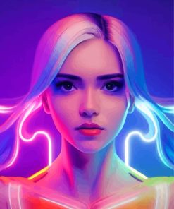 Aesthetic Neon Lady Paint By Numbers