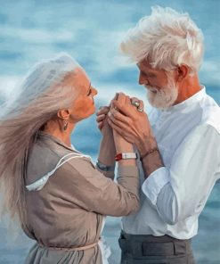 Aesthetic Old Couple In Love Paint By Numbers