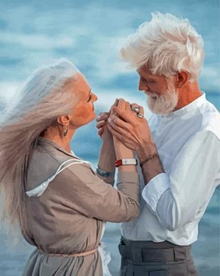 Aesthetic Old Couple In Love Paint By Numbers