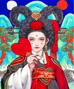 Asian Queen Of Hearts Paint By Numbers