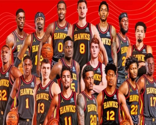 Atlanta Hawks Basketball Team Paint By Numbers