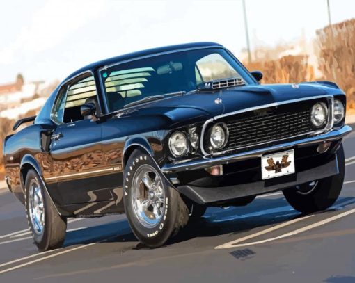 Black Mustang Mach 1 Paint By Numbers