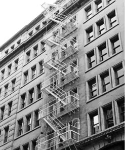 Black And White Fire Escape Paint By Numbers