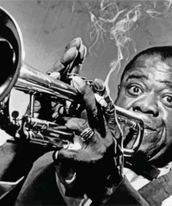 Black And White Louis Armstrong Paint By Numbers