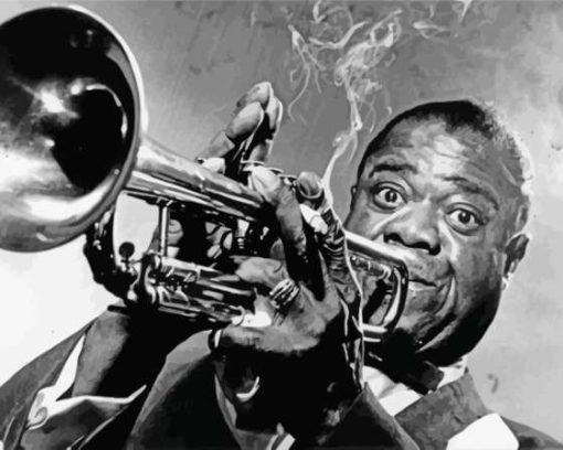 Black And White Louis Armstrong Paint By Numbers