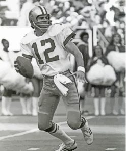 Black And White Roger Staubach Paint By Numbers