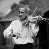 Black And White Old Man Posing Violin Paint By Numbers