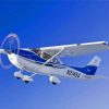 Blue And White Cessna 182 Airplane Paint By Numbers