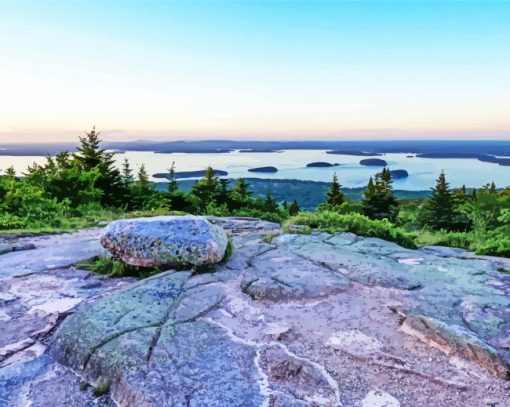 Cadillac Mountain Landscape Paint By Numbers