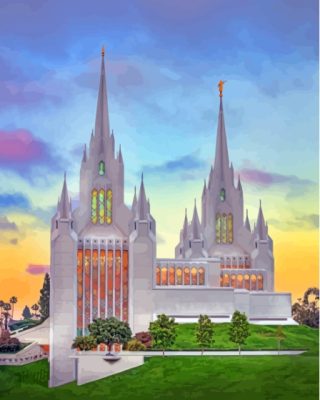 California San Diego Temple Paint By Numbers