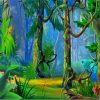 Cartoon Dense Forest Paint By Numbers