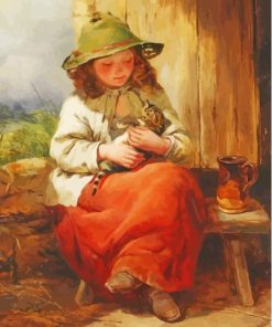 Child And Kitten Paint By Numbers