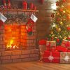 Christmas Fireplace Art Paint By Numbers