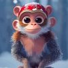 Christmas Monkey Paint By Numbers