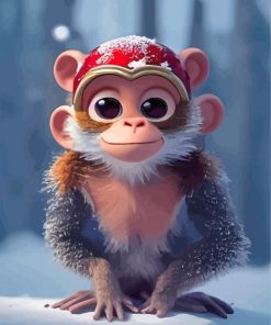 Christmas Monkey Paint By Numbers