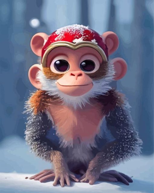 Christmas Monkey Paint By Numbers