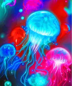 Cool Neon Jellyfish Paint By Numbers