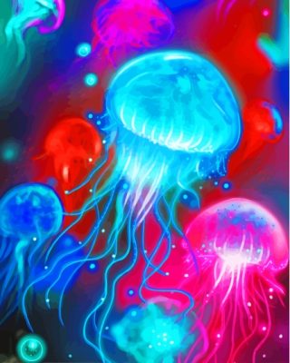 Cool Neon Jellyfish Paint By Numbers