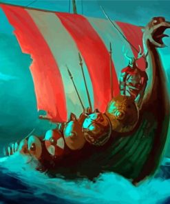 Cool Viking Ship Paint By Numbers