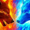 Fire Ice Wolves Paint By Numbers