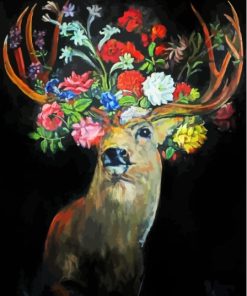 Flower Deer Art Paint By Numbers