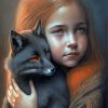 Girl And Black Fox Paint By Numbers