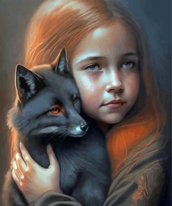 Girl And Black Fox Paint By Numbers