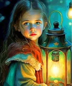 Girl And Lantern Paint By Numbers