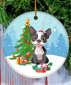 Happy Christmas Boston Terrier Paint By Numbers