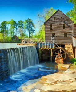 Historic Yates Mill County Park Raleigh North Carolina Paint By Numbers