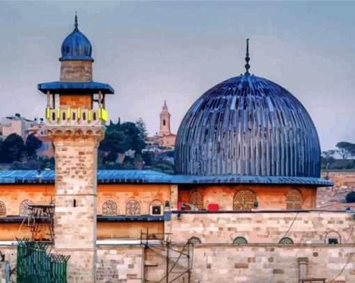 Jerusalem Mosque Black Dome Paint By Numbers