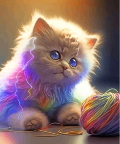 Kitty And Yarn Paint By Numbers