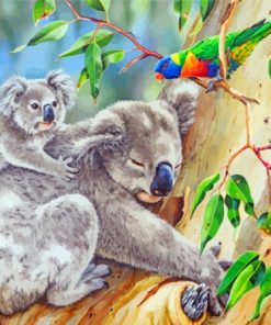 Koalas And Lorikeet Paint By Numbers