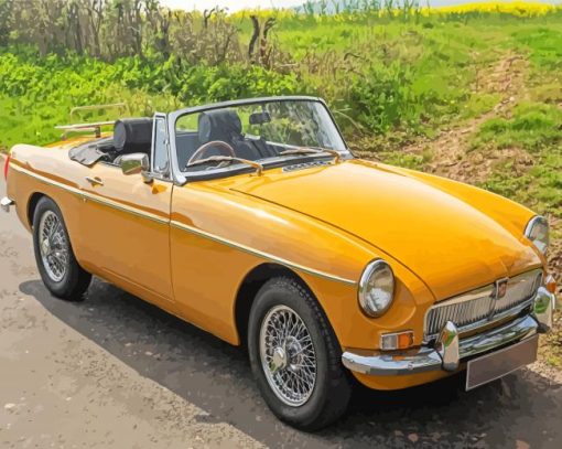 Orange MGB Roadster Paint By Numbers