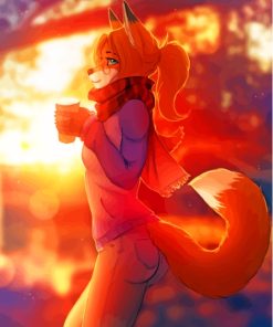 Orange Girl Fox Paint By Numbers