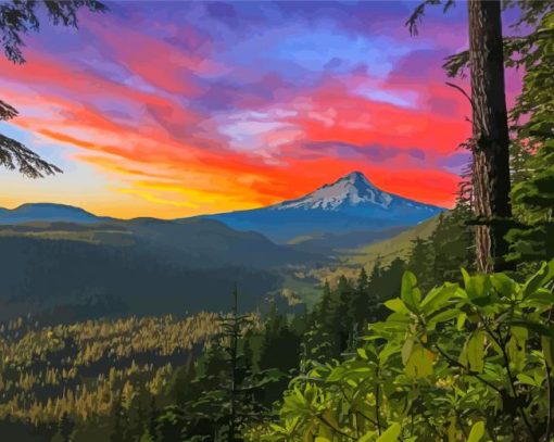 Pacific Crest Trail Sunset Paint By Numbers