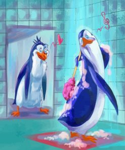 Penguins Of Madagascar In Bath Paint By Numbers