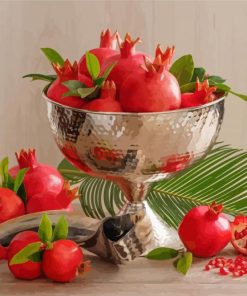 Pomegranate Silver Bowl Paint By Numbers