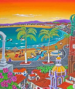 Puerto Vallarta Art Paint By Numbers