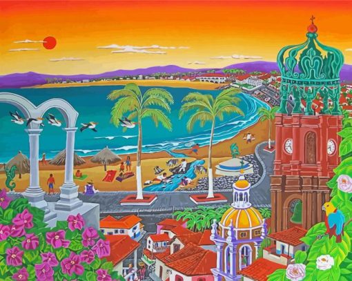 Puerto Vallarta Art Paint By Numbers